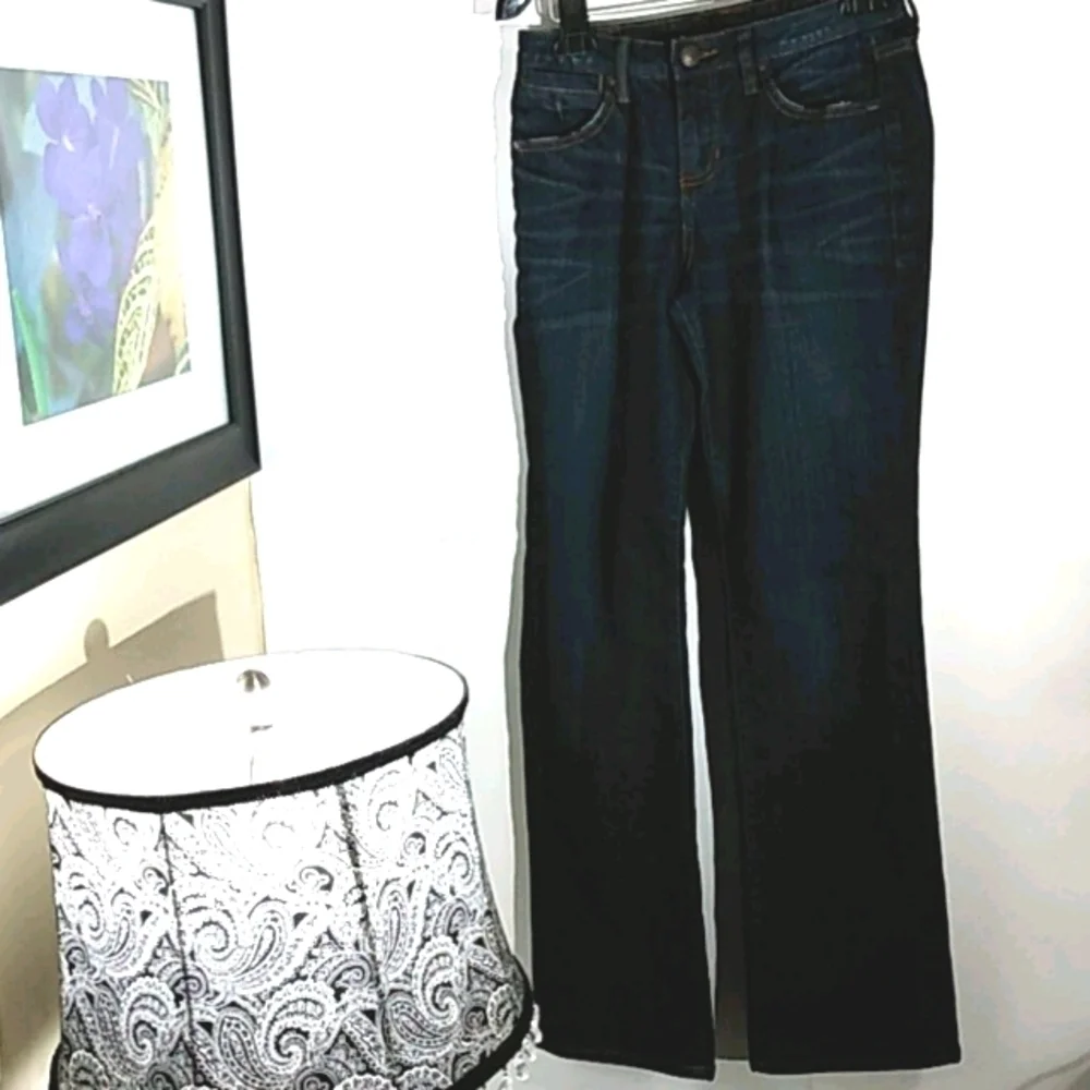 JAG DARK BLUE MID RISE BOOT LEG JEANS SIZE 4 - Picture 4 of 11